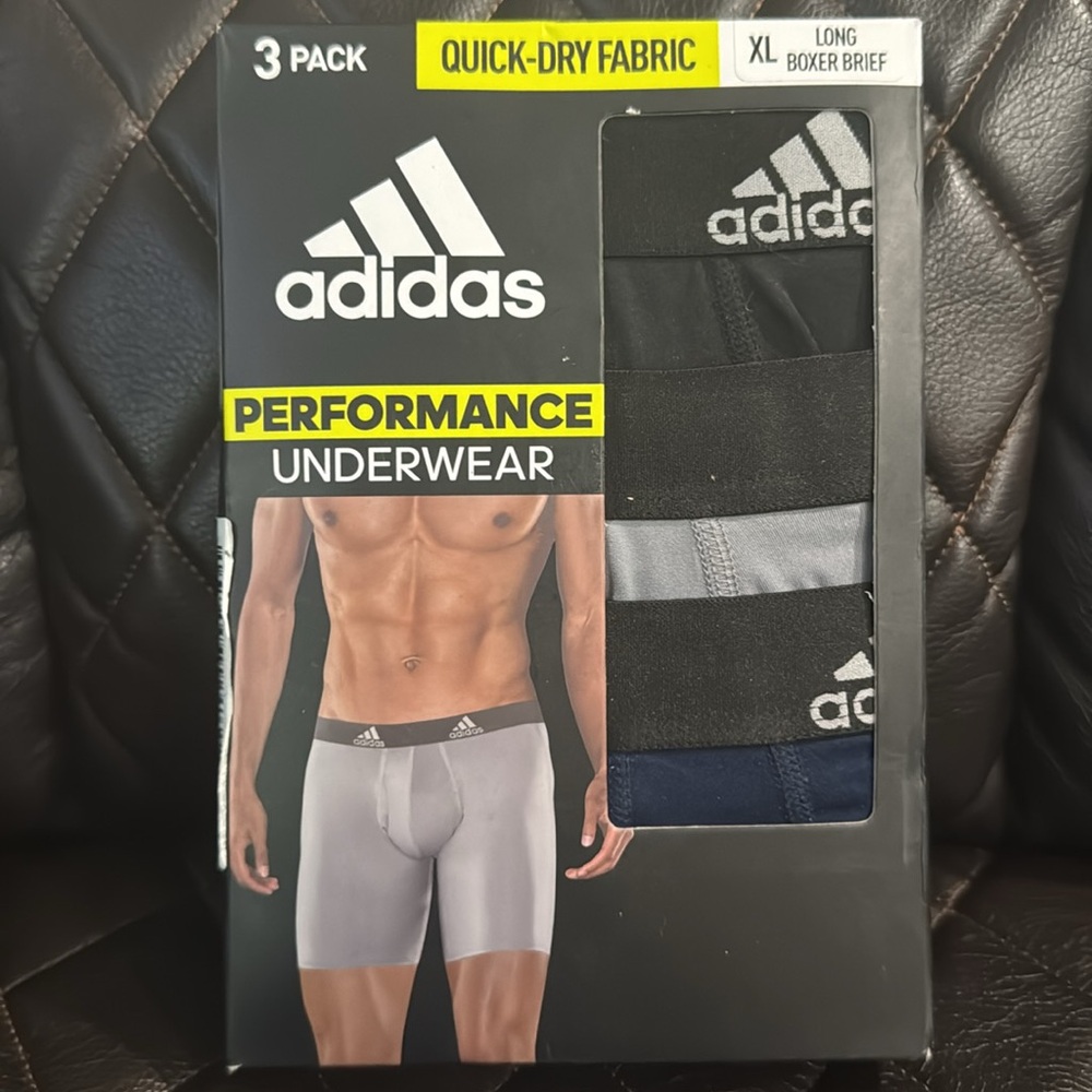 Adidas Men's Boxer Briefs - Blue, Gray, Black